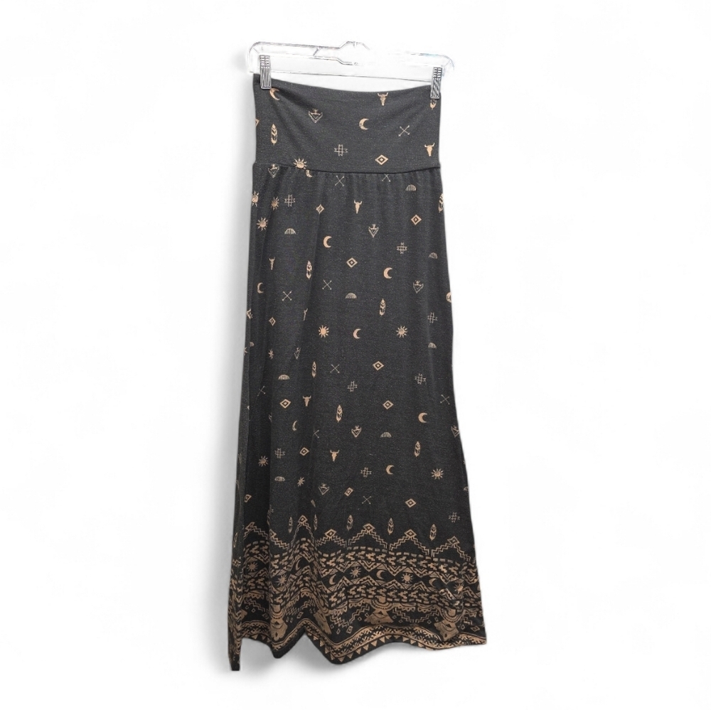 Mossimo Supply Co. Boho Celestial Tribal Maxi Skirt XS Elastic Waist Festival